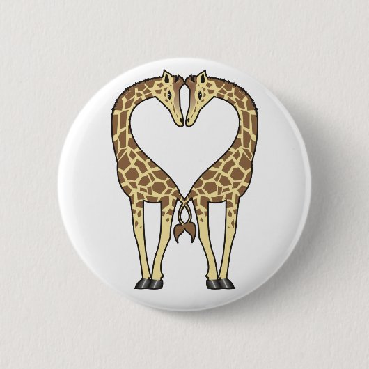 Giraffe Love Ronde Button 5,7 Cm (Voorkant)