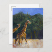 Giraffe Love Uitnodiging Briefkaart (Voorkant / Achterkant)