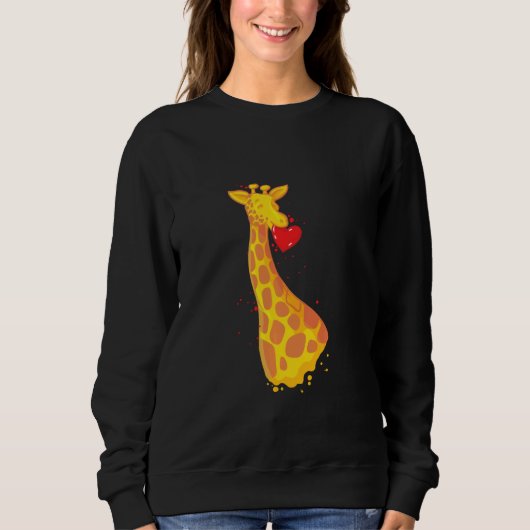 Giraffe Love Valentijnsdag Trui (Voorkant)