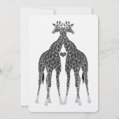 Giraffe Love Wedding Invitation Kaart (Achterkant)