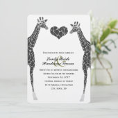 Giraffe Love Wedding Invitation Kaart (Staand voorkant)