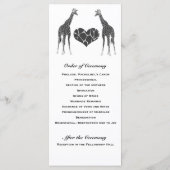 Giraffe Love Wedding Programme (Dos)