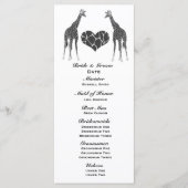 Giraffe Love Wedding Programme (Devant)