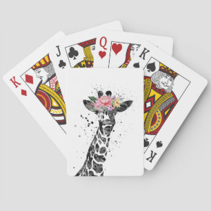 Giraffe Lover Giraffe en ventilator Pokerkaarten