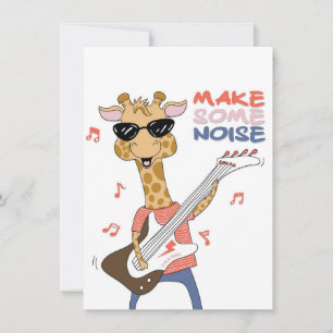 Giraffe Lover Giraffe Guitar maakt geluid Bedankkaart