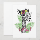 Giraffe Lover Giraffe met Hibiscus Programma (Voorkant / Achterkant)