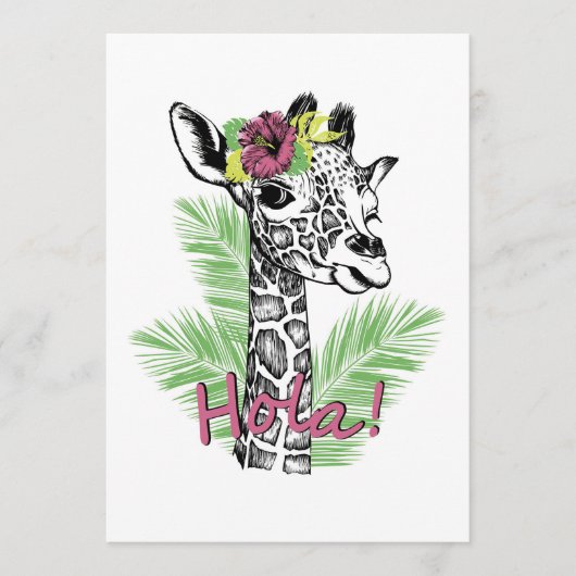 Giraffe Lover Giraffe met Hibiscus Programma (Voorkant)