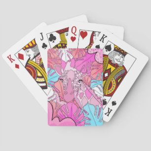 Giraffe Lover Giraffe Pastel Roze Pokerkaarten