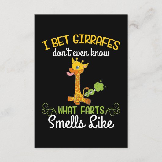 Giraffe Lover Giraffe waar flauw van valt Informatiekaartje (Voorkant)