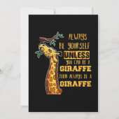 Giraffe Lover Giraffes altijd uzelf zijn Bedankkaart (Voorkant)