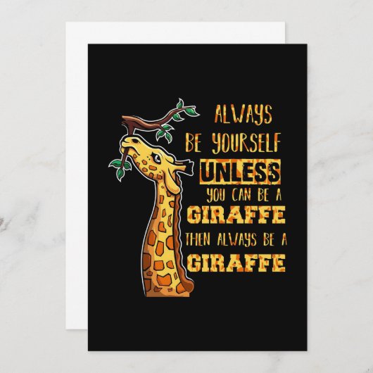 Giraffe Lover Giraffes altijd uzelf zijn Programma (Voorkant / Achterkant)