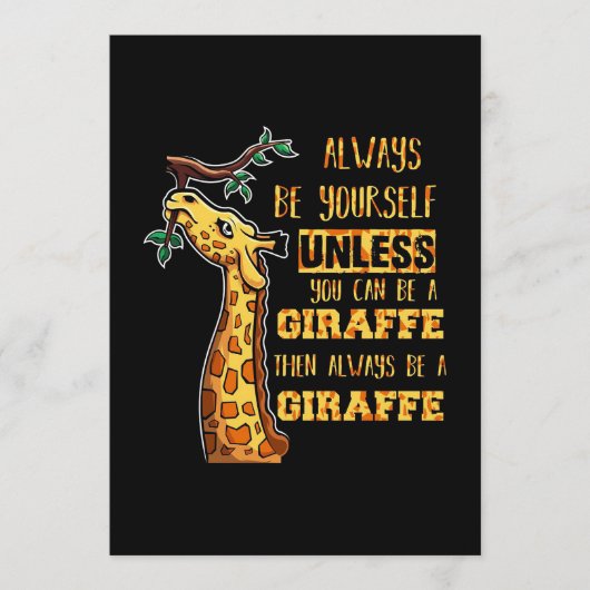 Giraffe Lover Giraffes altijd uzelf zijn Programma (Voorkant)