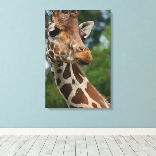 Giraffe Lovers Art Canvas Afdruk (Insitu (Houten vloer))