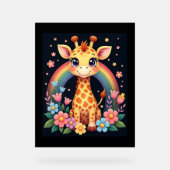 Giraffe Lovers T-shirt Acryl Bord (Voorkant)
