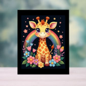 Giraffe Lovers T-shirt Acryl Bord (Neutraal)