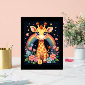 Giraffe Lovers T-shirt Acryl Bord (Huwelijk)