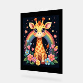 Giraffe Lovers T-shirt Acryl Bord (Hoek)