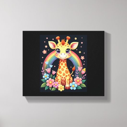 Giraffe Lovers T-shirt Canvas Afdruk (Voorkant)