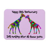 Giraffe Luv 10e Anniversaire Magnet (Horizontal)