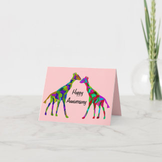 Giraffe Luv-Jubileum Kaart