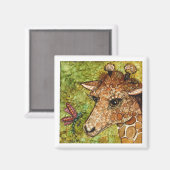 GIRAFFE MAGNET BÉBÉ 2x2 pouces & DRAGONFLY (Recto/Verso)