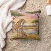 Giraffe Mama And Calf Safari Animals Kussen (Deken)