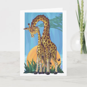 Giraffe Mama en Baby Happy Moederdag Kaart