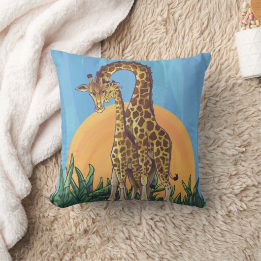 Giraffe Mama en Baby Kussen (Deken)