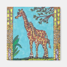 Giraffe Mama en Baby magneet