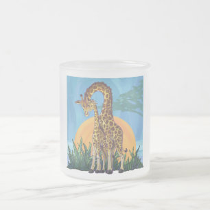 Giraffe Mama en Baby Matglas Koffiemok