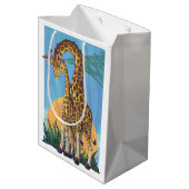 Giraffe Mama en Baby Medium Cadeauzakje (Achterkant Gekanteld)
