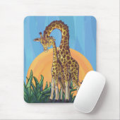 Giraffe Mama en Baby Muismat (Met muis)