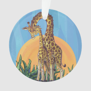 Giraffe Mama en Baby Ornament