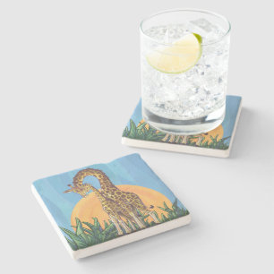 Giraffe Mama en Baby Stenen Onderzetter