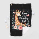 Giraffe Mama van de Verjaardag Meisje Matching Fam Golfhanddoek (Insitu)