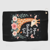 Giraffe Mama van de Verjaardag Meisje Matching Fam Golfhanddoek (Horizontaal)
