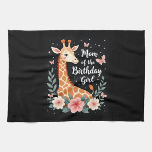 Giraffe Mama van de Verjaardag Meisje Matching Fam Theedoek
