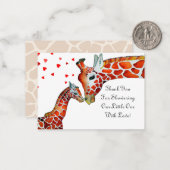 Giraffe Maman Et Son Fils Carte de remerciements (Devant/Arrière en situation)