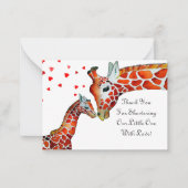 Giraffe Maman Et Son Fils Carte de remerciements (Devant)