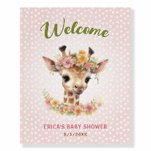 Giraffe Meisje Baby shower Sprinkle Pink Dot Welko