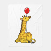 Giraffe met ballon fleece deken (Voorkant)
