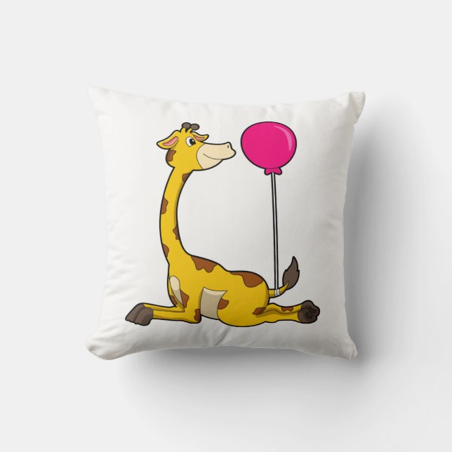 Giraffe met ballon kussen (Voorkant)