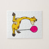 Giraffe met ballon legpuzzel (Horizontaal)