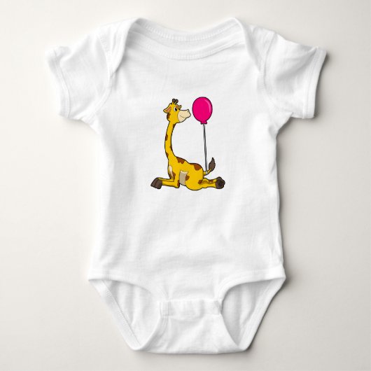 Giraffe met ballon romper (Voorkant)