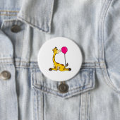 Giraffe met ballon ronde button 7,6 cm (In situ)