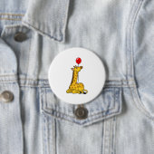 Giraffe met ballon ronde button 7,6 cm (In situ)