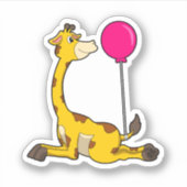 Giraffe met ballon sticker (Voorkant)