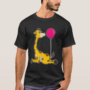 Giraffe met ballon t-shirt