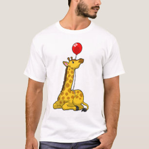 Giraffe met ballon t-shirt