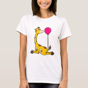 Giraffe met ballon t-shirt